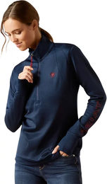 Ariat Team EQ Polarfleece 1/2 Zip Pullover Damen Blau – Bild 1 von 4