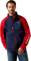 Ariat Team EQ Reitjacke für Herren in Blau/Rot wasserabweisend aus Polyester – Bild 1 von 7