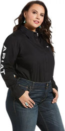 Produktbild von Ariat Team Kirby Reitshirt Damen Schwarz aus Baumwolle Größe S