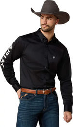 Produktbild von Ariat Team Logo Hemd für Herren aus Baumwolle Schwarz Größe S