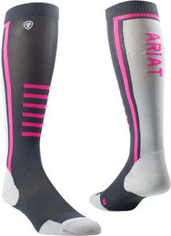 Produktbild von Ariat TEK Slimline Performance Reitsocken für Damen in Grau oder Schwarz Größe M