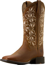 Ariat Westernboots Round Up Holly Reitstiefel aus Leder für Damen in Weiß und Braun Größe 41 B – Bild 1 von 5