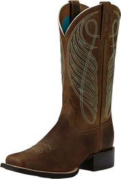 Ariat Westernboots Round Up Wide Reitstiefel aus Leder für Damen in Braun 34,5 B – Bild 1 von 5