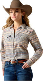 Ariat Westernshirt Arizona Reitshirt für Damen aus Baumwolle Blau Bunt Größe S – Bild 1 von 4