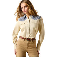 Produktbild von Ariat Westernshirt Horseshoe Reitshirt für Damen aus Baumwolle Beige XS