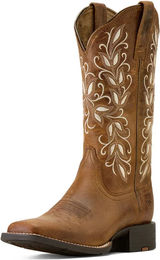 Ariat Westernstiefel Damen aus Leder Beige Braun mit quadratischem Zehenbereich – Bild 1 von 6