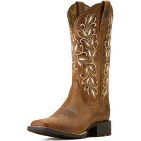 Produktbild von Ariat Westernstiefel Damen aus Leder in Beige und Braun mit quadratischem Zehenbereich
