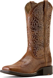 Ariat Westernstiefel Damen Round Up Remuda aus Leder in Beige und Braun Größe 37 – Bild 1 von 5
