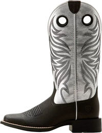 Ariat Westernstiefel Damen Round Up Ryder aus Leder in Schwarz und Silber Grösse 41 EU – Bild 1 von 5