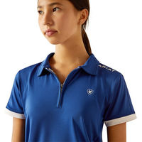 Produktbild von Ariat Youth Bandera T 14 Zip Polo Reitshirt für Kinder Blau Größe M