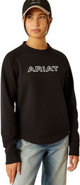 Ariat Youth Benicia Team Sweatshirt für Kinder aus Baumwolle Schwarz XS – Bild 1 von 3