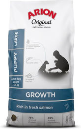 Produktbild von Arion Original Growth Puppy Large Hundefutter Lachs und Reis für große Welpen glutenfrei 12 kg