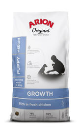 Arion Original Growth Puppy Medium Hundetrockenfutter Huhn und Reis für Welpen 12 kg - 2 x 12 kg – Bild 1 von 1