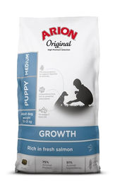 Arion Original Growth Puppy Medium Trockenfutter für Hunde mit Lachs und Reis glutenfrei 12 kg - 12 kg – Bild 1 von 2