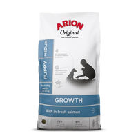 Produktbild von Arion Original Growth Puppy Medium Trockenfutter für Hunde mit Lachs und Reis glutenfrei 12 kg - 12 kg