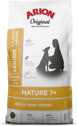 Produktbild von Arion Original Mature 7+ Hundefutter Huhn Monoprotein Glutenfrei Light 2 x 12 kg - 2 x 12 kg