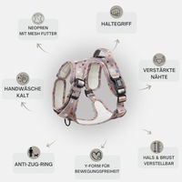Produktbild von ARIZONA HOT DOGS Hunde-Griffgeschirr aus Neopren Sweet Love Taupe Größe L