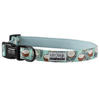Produktbild von Arizona Hotdogs Hundehalsband aus Nylon mit Neopren Coconut Kokosnuss-Muster Hellblau Größe M