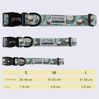 Produktbild von Arizona Hotdogs Hundehalsband aus Nylon mit Neopren Coconut Kokosnuss-Muster Hellblau Größe S - 1 Stk.