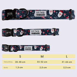 Arizona Hotdogs Hundehalsband Hohoho Weihnachten aus Nylon mit Neopren Grösse M – Bild 1 von 3