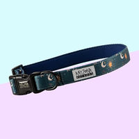 Produktbild von Arizona Hotdogs Hundehalsband Moonlight Dunkelblau aus Nylon mit Neopren Größe M