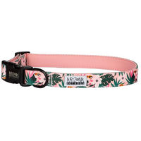 Produktbild von Arizona Hotdogs Hundehalsband Tropicool Palmenmuster Rosa aus Nylon mit Neopren Größe S