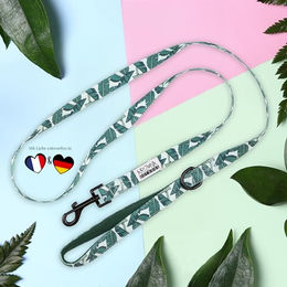 Arizona Hotdogs Hundeleine aus Nylon mit Griffschlaufe und Neoprenpolsterung Amazonia Blattmuster Grün Größe M - 1,5 m – Bild 1 von 2