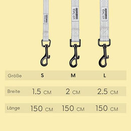 Arizona Hotdogs Hundeleine aus Nylon mit Neoprenpolster Grau Schwarz 1,5m L - 1,5 m – Bild 1 von 2