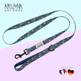 Arizona Hotdogs Hundeleine aus Nylon mit Neoprenpolsterung Moonlight Dunkelblau mit Sternen Größe S - 1,5 m – Bild 1 von 2