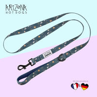 Produktbild von Arizona Hotdogs Hundeleine aus Nylon mit Neoprenpolsterung Moonlight Dunkelblau mit Sternen Größe S - 1,5 m