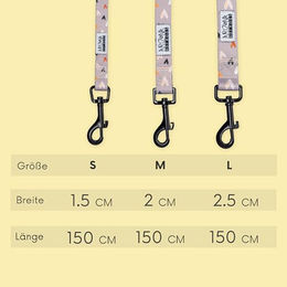 Produktbild von Arizona Hotdogs Hundeleine Sweet Love Taupe Herz-Muster mit Neoprenpolster 1,5m Größe S