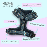 Produktbild von Arizona Hotdogs Softgeschirr für mittelgroße Hunde aus Neopren Blau Größe M
