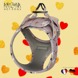 Arizona Hotdogs Step-In Norwegergeschirr für Hunde aus Neopren Sweet Love XL Bunt – Bild 1 von 4