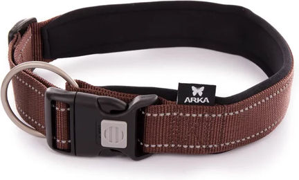Produktbild von Arka Haok Hundehalsband aus Nylon in Braun XL wasserabweisend und verstellbar