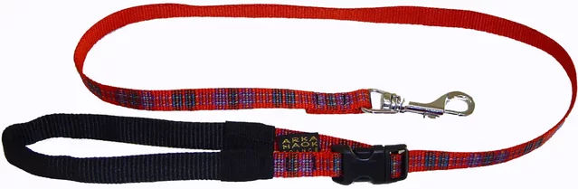 Produktbild von Arka Hundeleine Haok Kilt bunt in Rot aus Gurtband