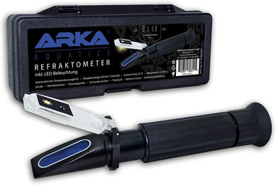 ARKA Meerwasser Refraktometer mit LED-Beleuchtung zur Messung von Salinität und Dichte für Meerwasseraquarien - 1 Stk. – Bild 1 von 9