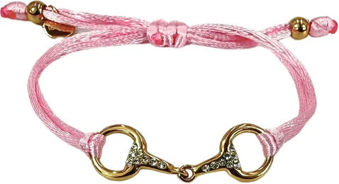 Armband für Damen von Equestrian Shop in Gold und Rosa aus Stoff – Bild 1 von 1