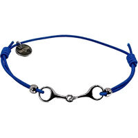 Produktbild von Armband für Damen von Equestrian Shop Léo aus Edelstahl in Gold und Blau mit verstellbarer Länge 14 cm bis 20 cm