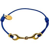 Produktbild von Armband für Damen von Equestrian Shop Léo aus Edelstahl in Gold und Blau mit verstellbarer Länge von 14 cm bis 20 cm