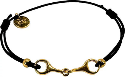 Produktbild von Armband für Damen von Equestrian Shop Léo aus Edelstahl in Gold und Schwarz mit verstellbarer Länge von 14 cm bis 20 cm