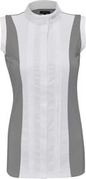 Produktbild von Ärmelloses Reitpolo Flags&Cup Diamantina für Damen aus Polyester in Grau und Weiß