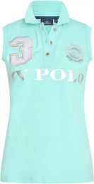 Produktbild von Ärmelloses Reitpolo für Damen von HV Polo aus Baumwolle Blau Größe L
