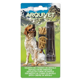 Arquivet Büffelhornpfeife für Hunde aus Naturmaterial mit Kordel, 9 cm – Bild 1 von 7
