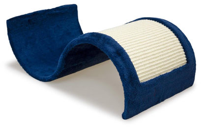 Arquivet Kratzbaum Welle für Katzen in Blau aus Plüsch und Sisal – Bild 1 von 3