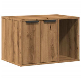 Artisan Katzenklo Möbel-Toilette aus Holzwerkstoff in Eiche-Optik 60x40x40 cm Braun – Bild 1 von 2