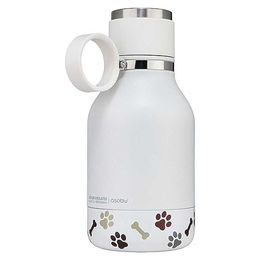 Asobu Edelstahlflasche mit integriertem Wassernapf für Hunde Weiß 1 Liter - 0,976 l – Bild 1 von 3