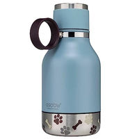 Produktbild von Asobu Hundenapf mit isolierter Edelstahl-Wasserflasche für unterwegs Blau 1 l - 1 l