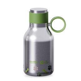 Asobu Isolierflasche mit integriertem Hundenapf aus recyceltem Edelstahl Silber - 1 l – Bild 1 von 2