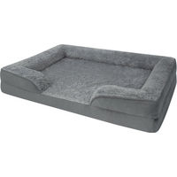 Produktbild von Aspero Hundebett Kotka Grau aus Polyester mit abnehmbarem Bezug für Hunde und Katzen aller Altersstufen