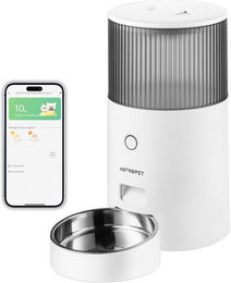 AstroPet Katzen-Futterautomat mit App-Steuerung und Edelstahl-Napf Weiß 2.5L - 2,5 l – Bild 1 von 4